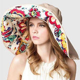 Large Brim Floppy Foldable Roll Up Beach Hat - Sun Protective Rating Of Upf 50+